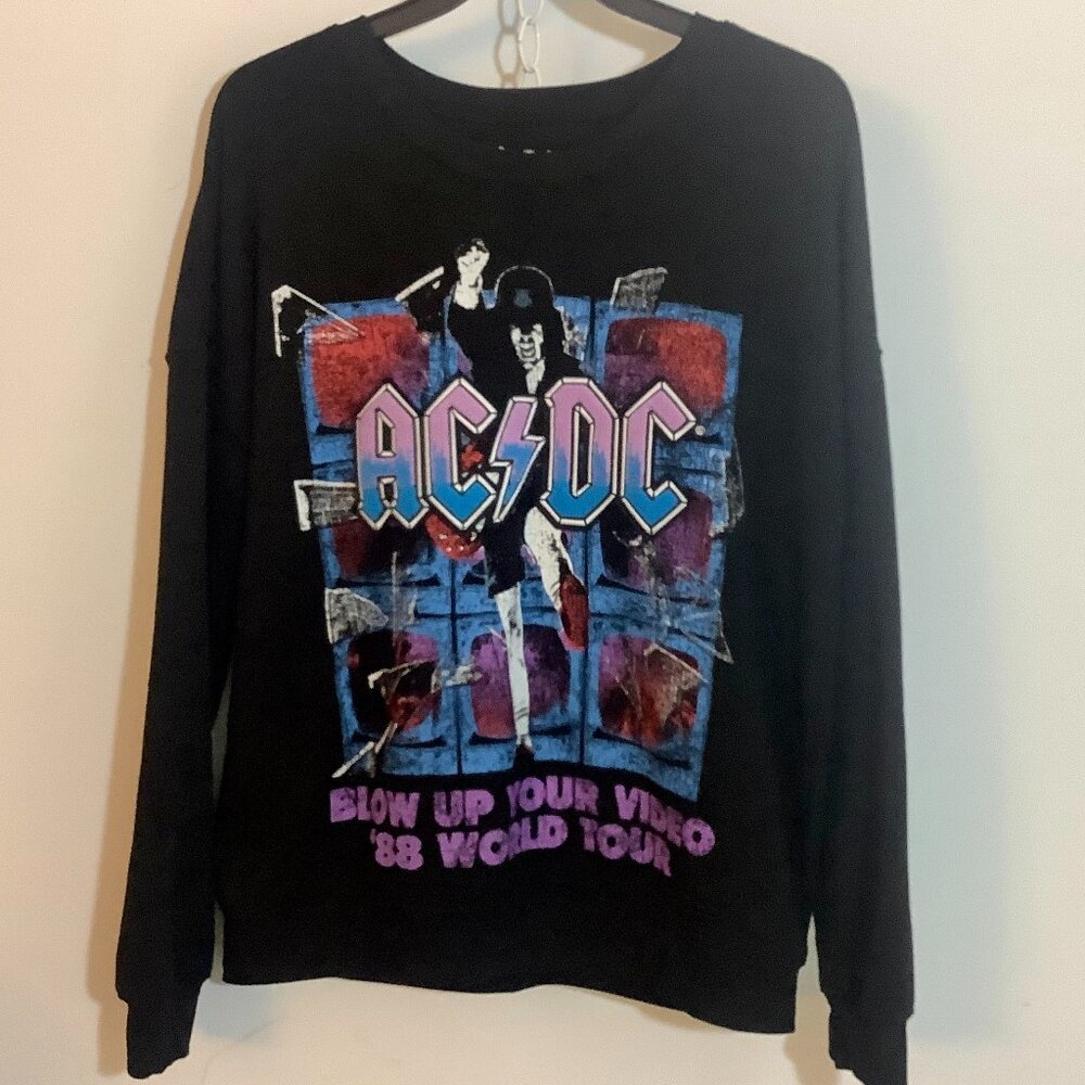 AC/DC World Tour Black Sweat Shirt Unisex Large